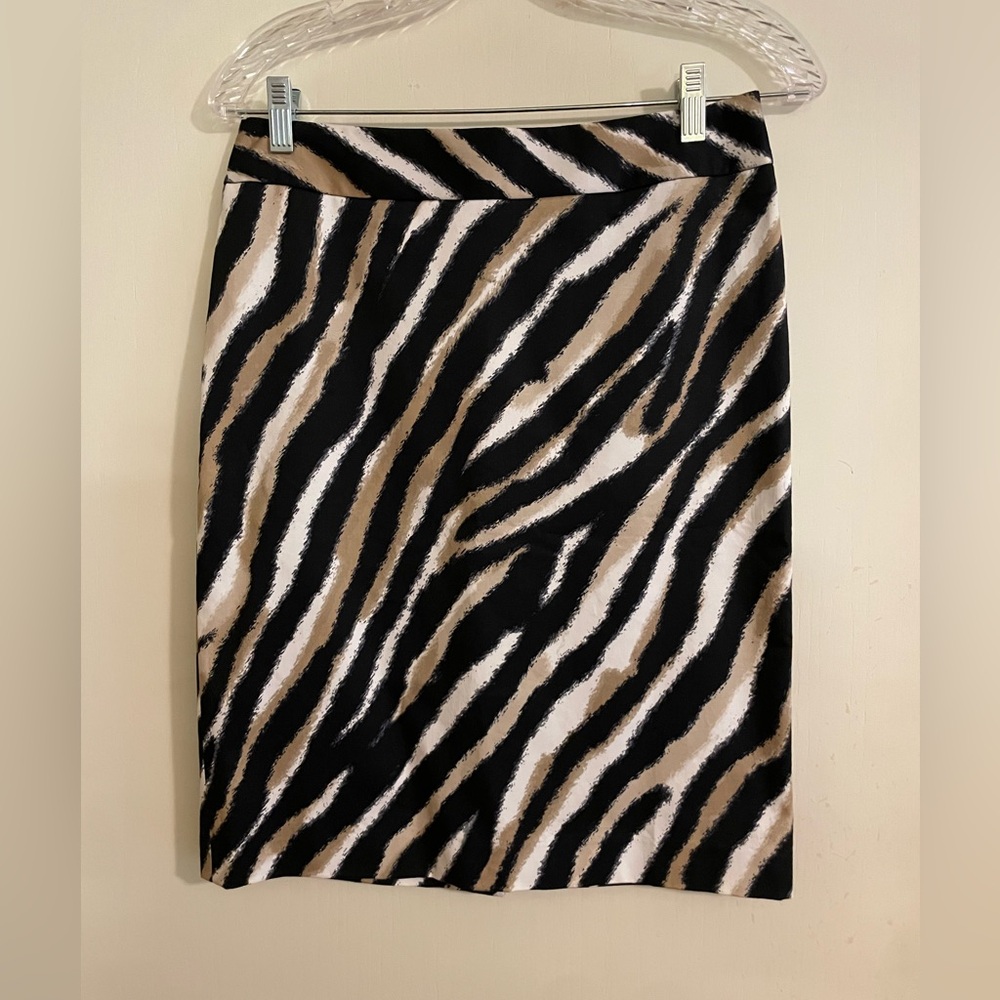 Talbots Zebra Print Women's Pencil Skirt Sz 4P